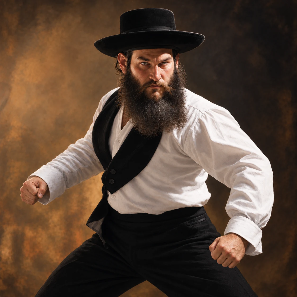 דמות לוחם מאוירת בסגנון צילומי, מתוך חומרי לחימה יהודית